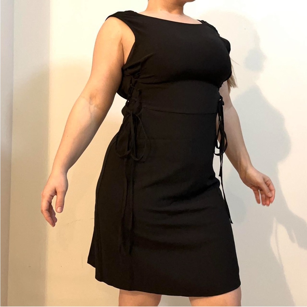 Suzy Shier Lace Side Little Black Dress